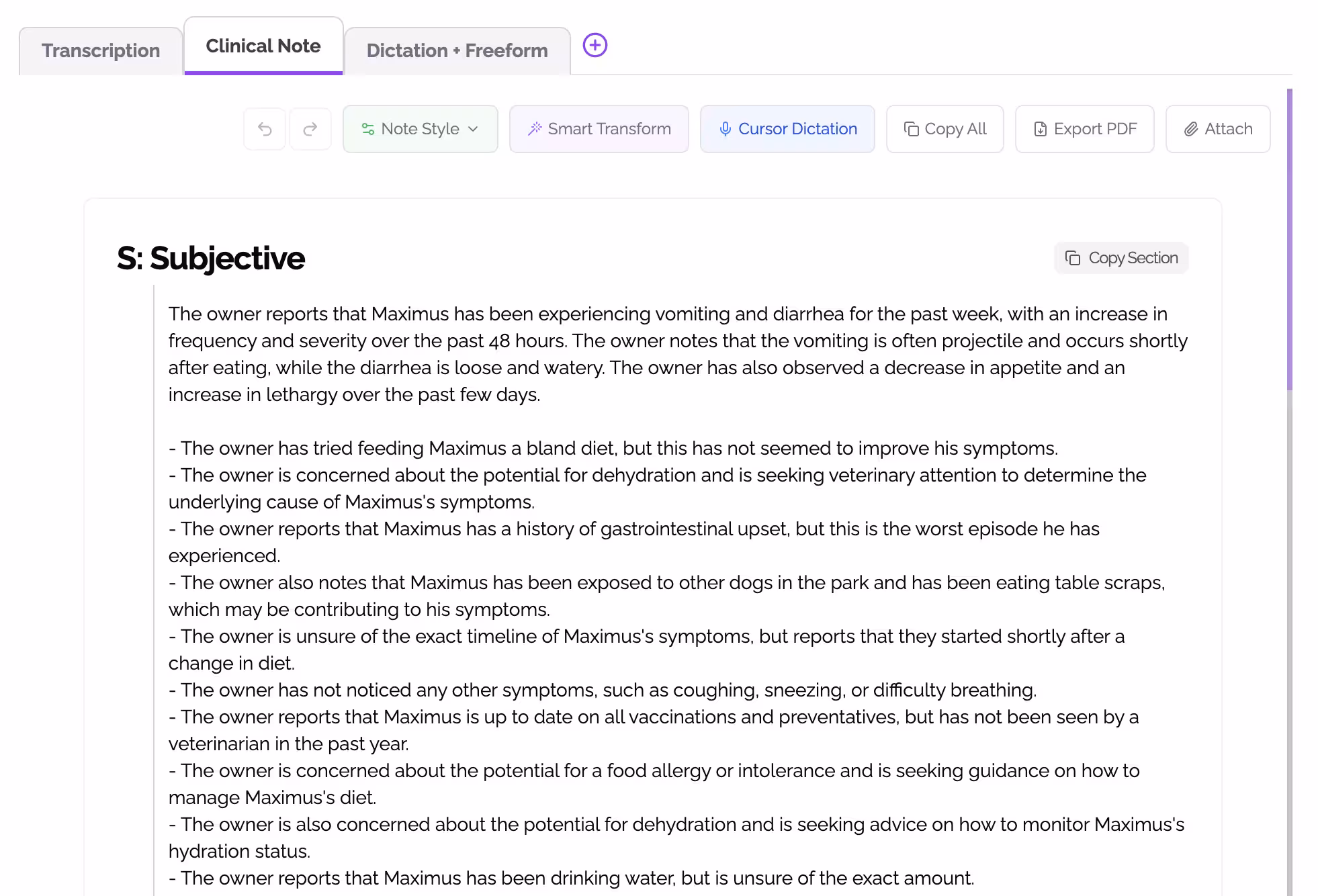 Automated Clinical Documentation