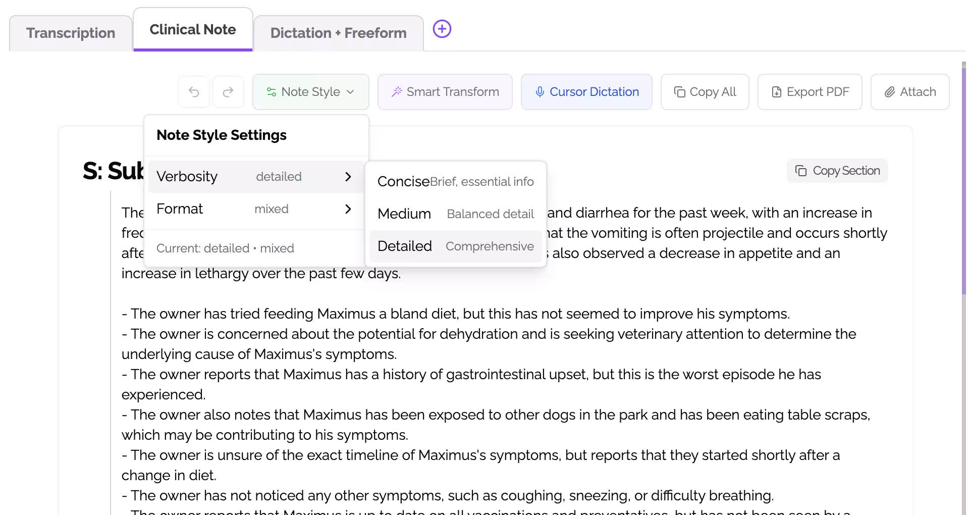 Rich Clinical Note Editor